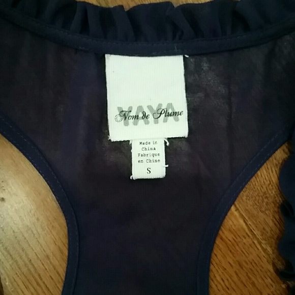 Yaya nom de plume Deep purple sheer tank - Picture 5 of 6